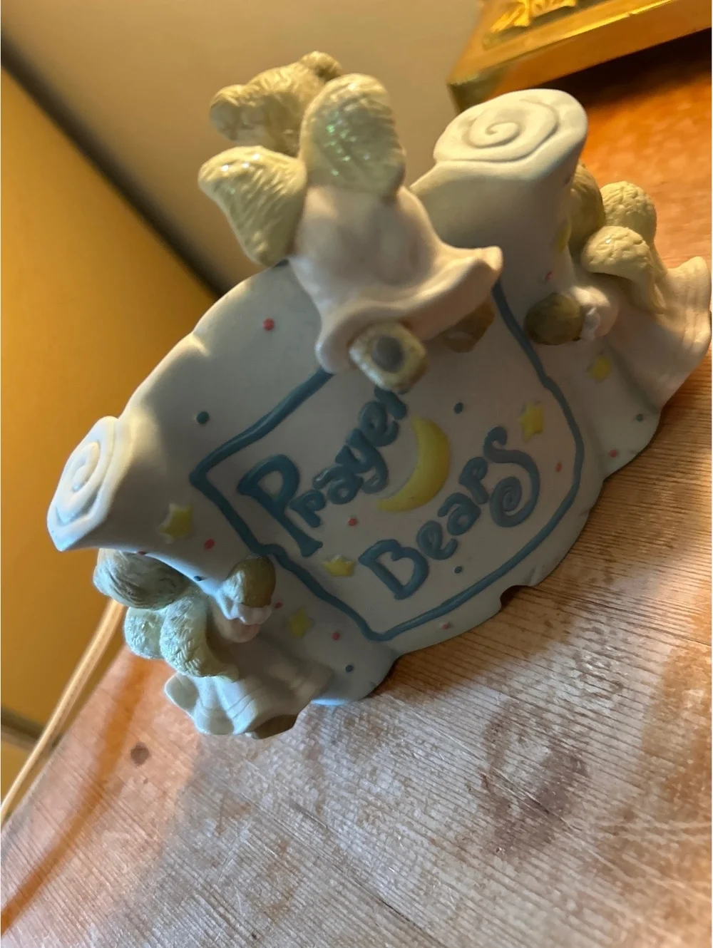 Ceramic Prayer Bears Figurine with Sleep Prayer Scroll